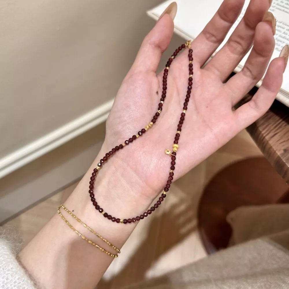 Double Layered Beaded Bracelet with Gold Accents, image 2
