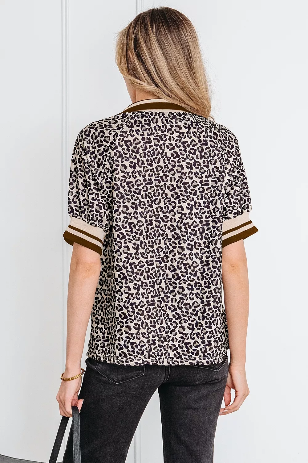 Leopard Half Zip Blouse, image 2