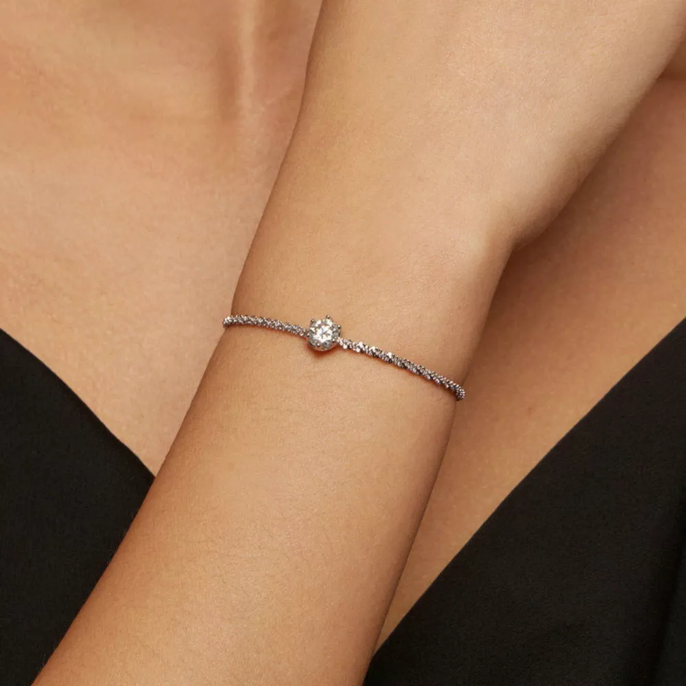 925 Sterling Silver Zircon Bracelet, image 4