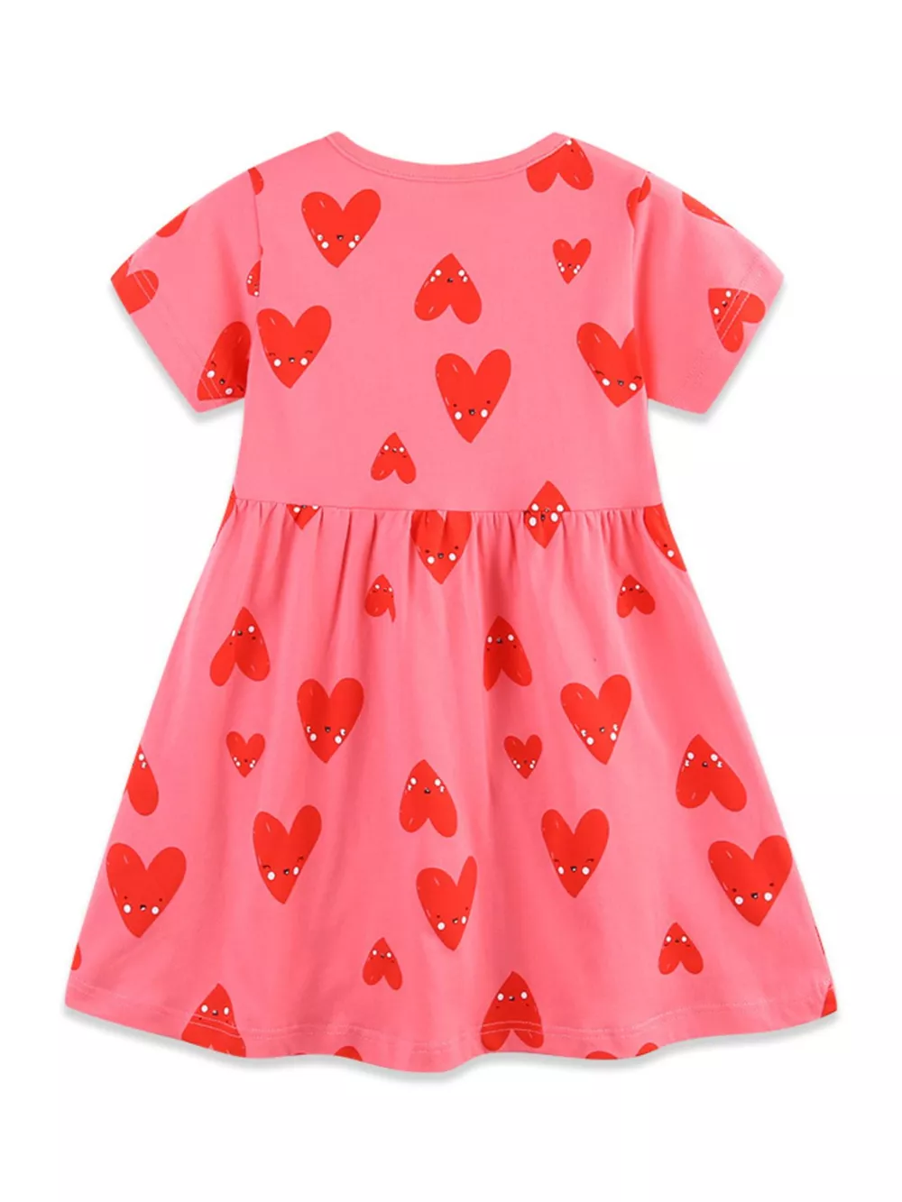 Children's Heart Print Pocket Detail Casual Dress, image 6
