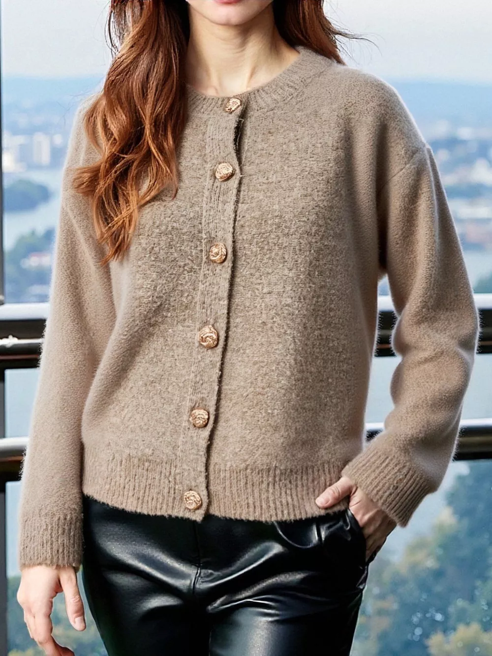 Button-Up Drop Shoulder Cardigan, image 6