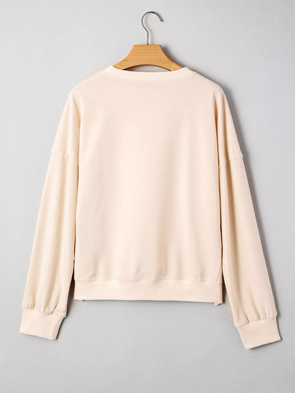 Raw Edge Flower Patch Drop Shoulder Casual Top, image 6