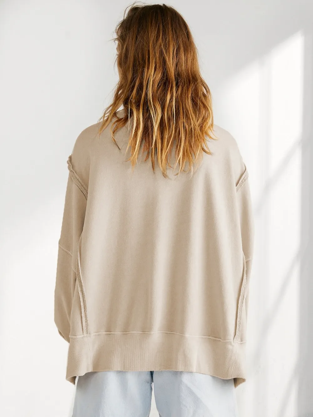 Slit Round Neck Dropped Shoulder T-Shirt, image 9
