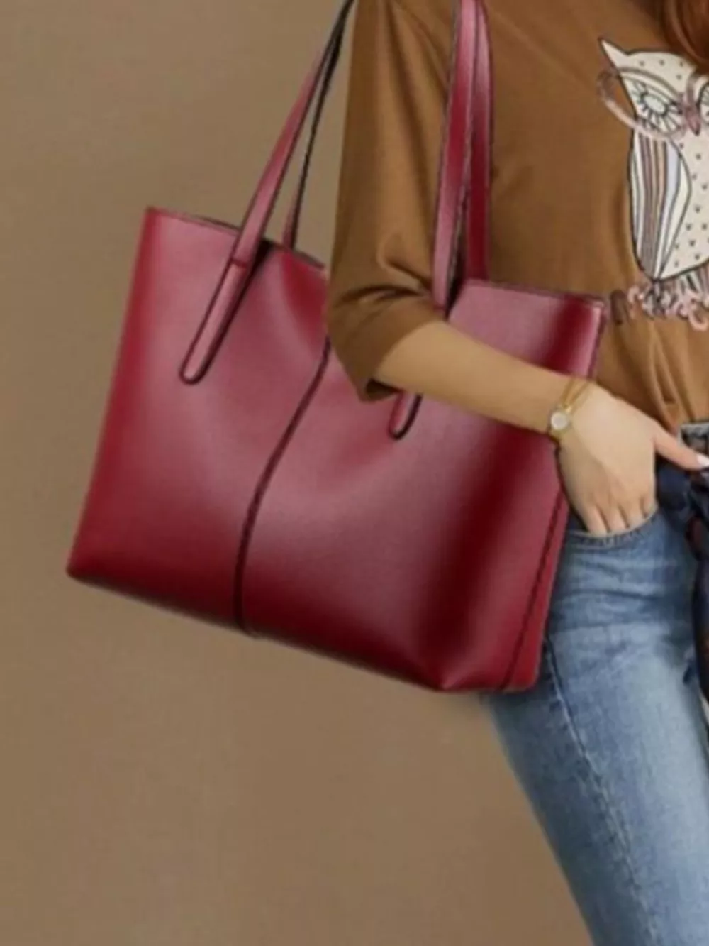 PU Leather Tote Bag, image 4
