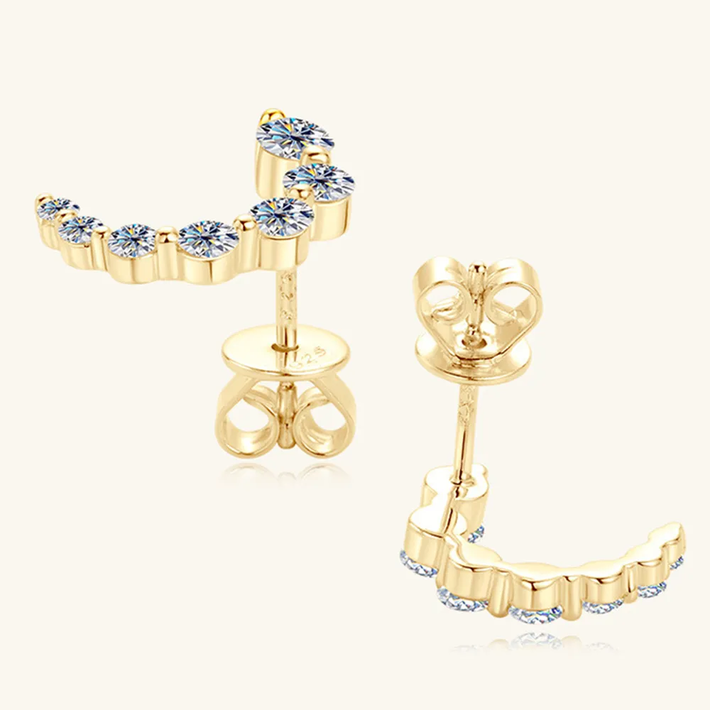 925 Sterling Silver Inlaid Moissanite Stud Earrings, image 5