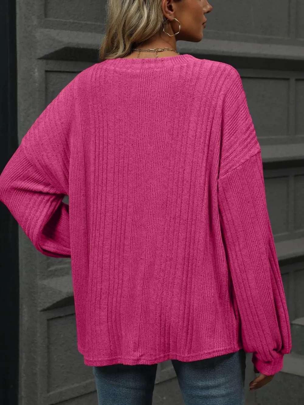 V-Neck Long Sleeve T-Shirt, image 3