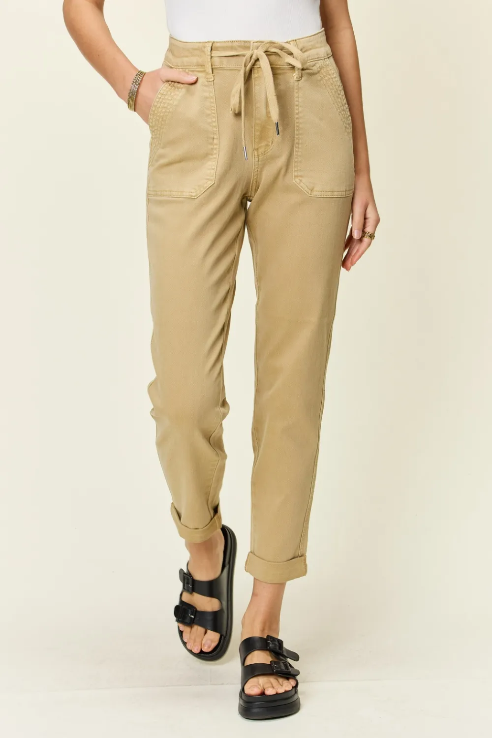 Full Size High Waist Jogger Jeans, image 3