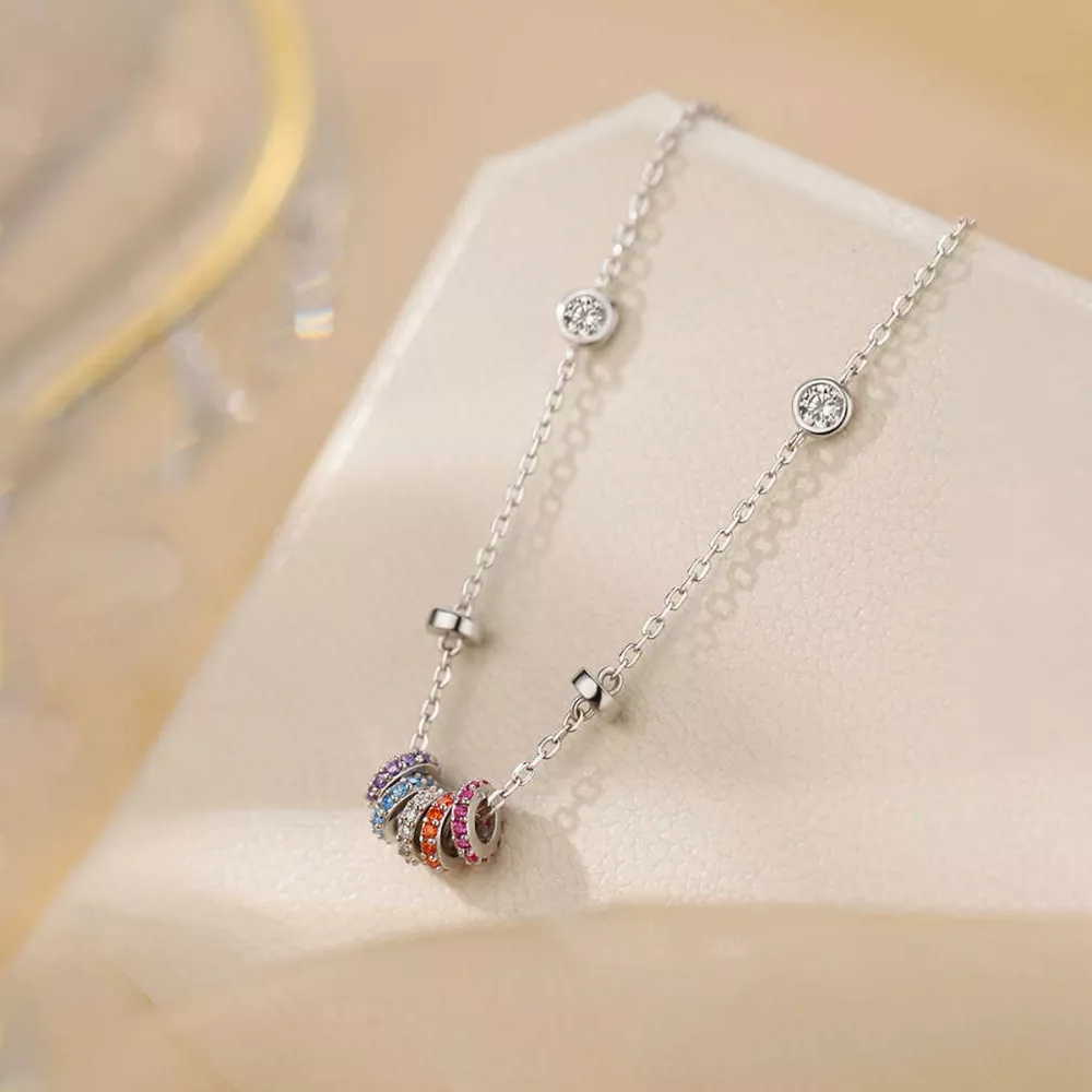 925 Sterling Silver Zircon Pendant Necklace, image 3