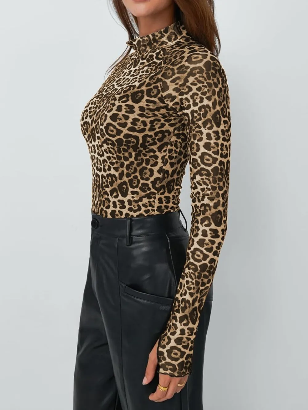 Mock Neck Long Sleeve Top, image 5