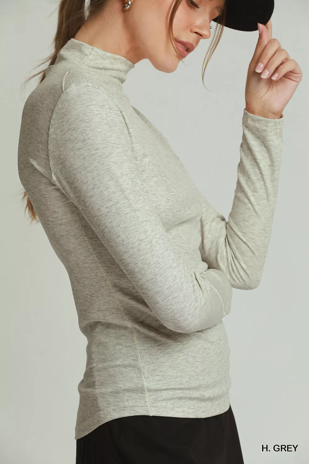 Long Sleeve Mock Neck Top, image 2