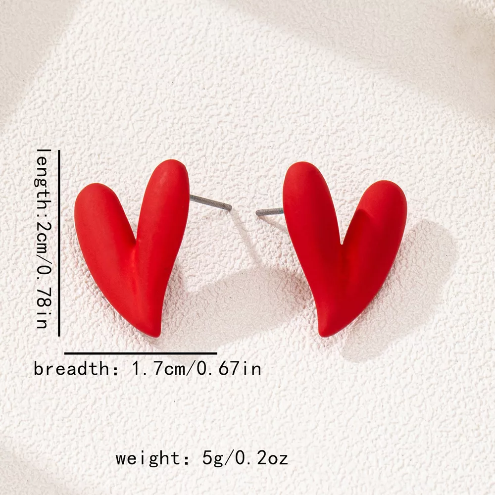 4 Pair Heart Stud Earrings, image 11