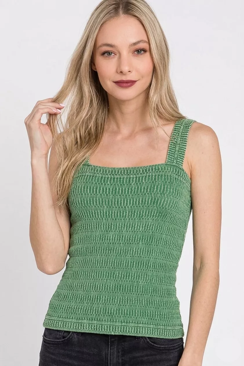Seamless Winkle Stone Washed Tank Top, image 3