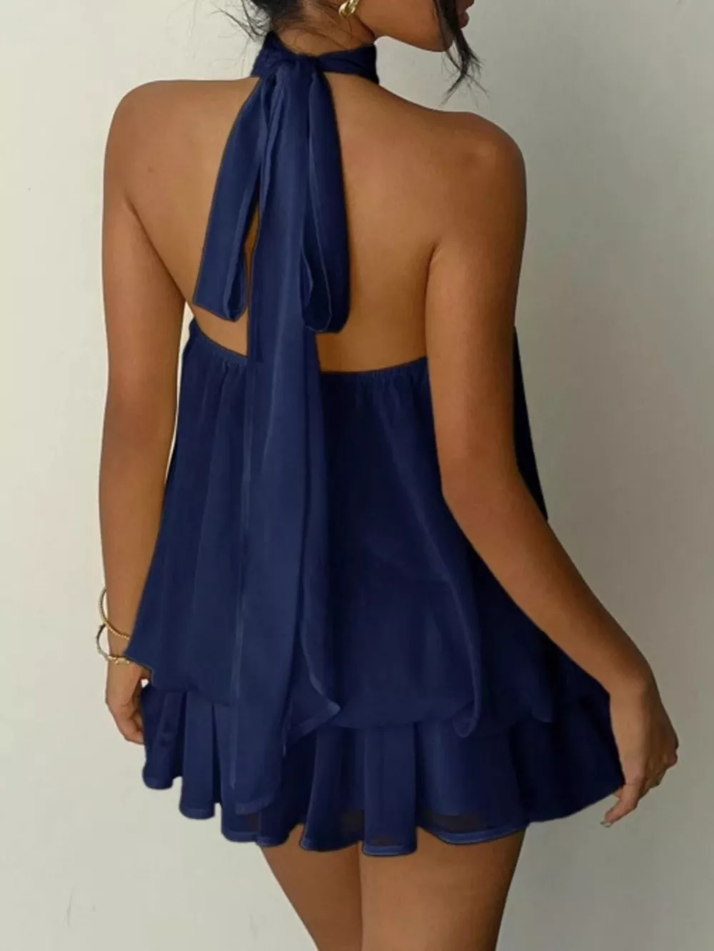 Halter Neck Layered Mini Dress, image 11