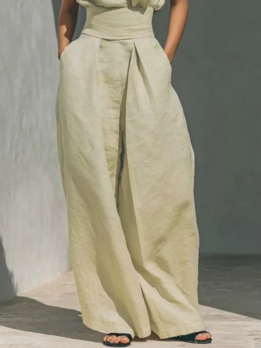 Full Size Turtleneck Sleeveless Top and Wide Leg Pants Set Plus Size, image 15