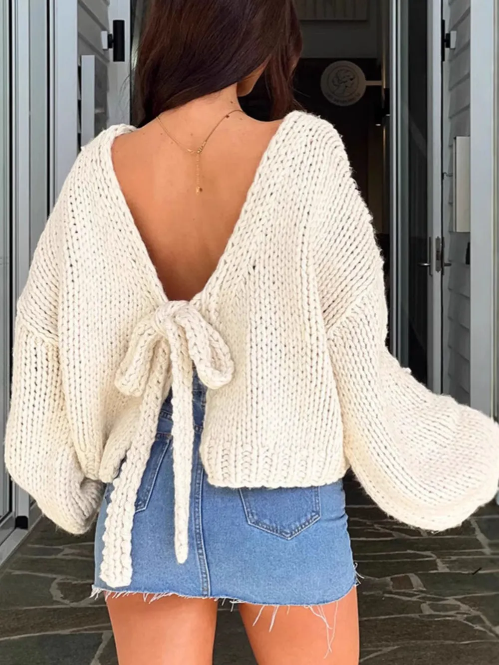 Tied Drop Shoulder Cardigan, image 11