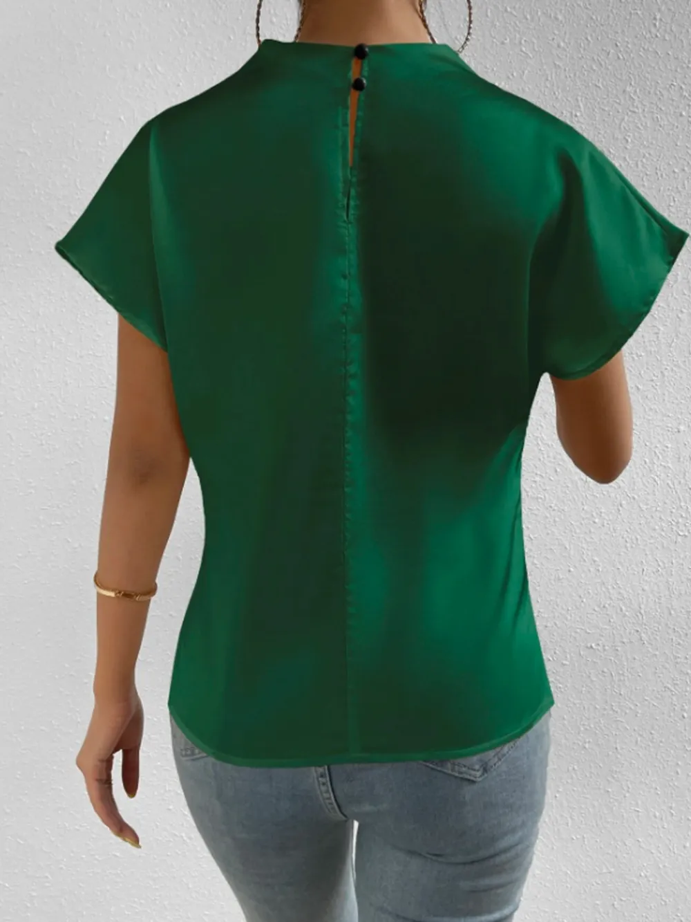 Mock Neck Short Sleeve Blouse, image 8
