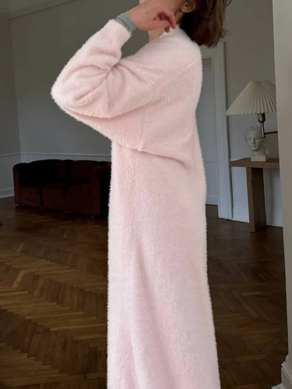 Fuzzy Open Front Solid Color Cardigan, image 15