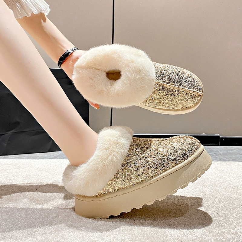 Sequin Round Toe Platform Boots, image 2