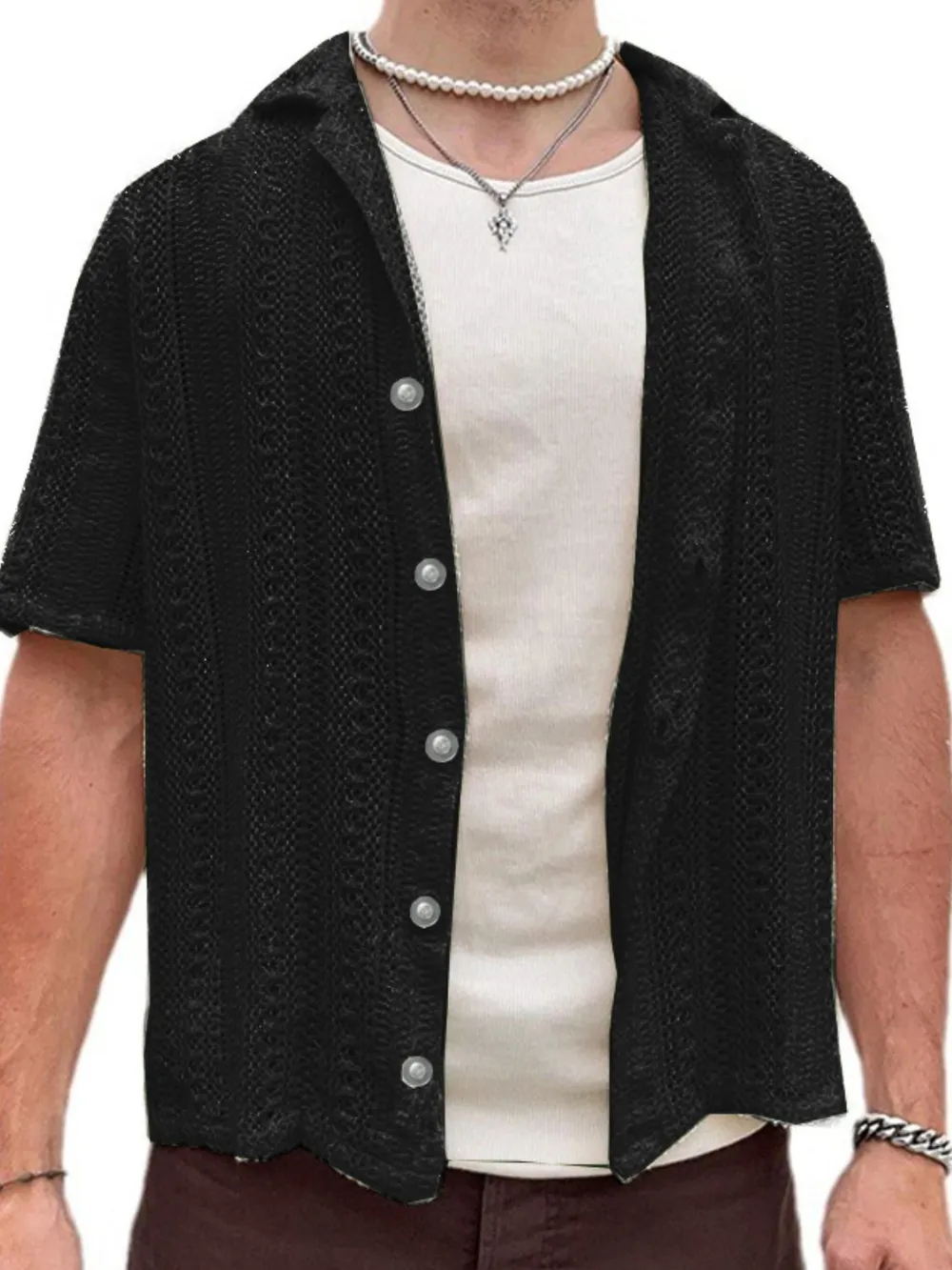 Men's Full Size Button Down Short Sleeve Shirt Plus Size, image 4