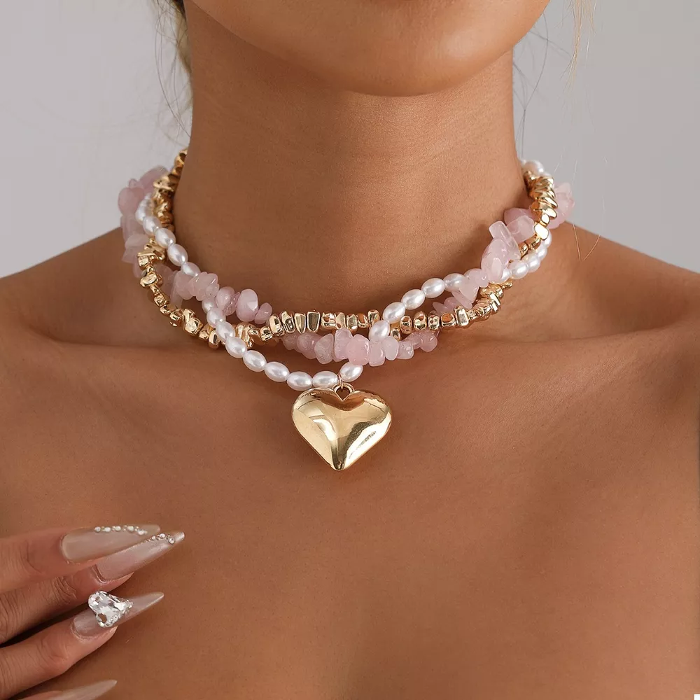 Three-Layered Heart Pendant Necklace, image 5