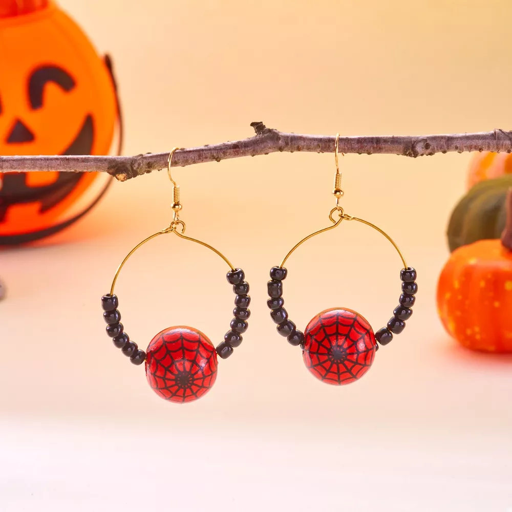 18K Gold-Plated Halloween Bead Earrings, image 5