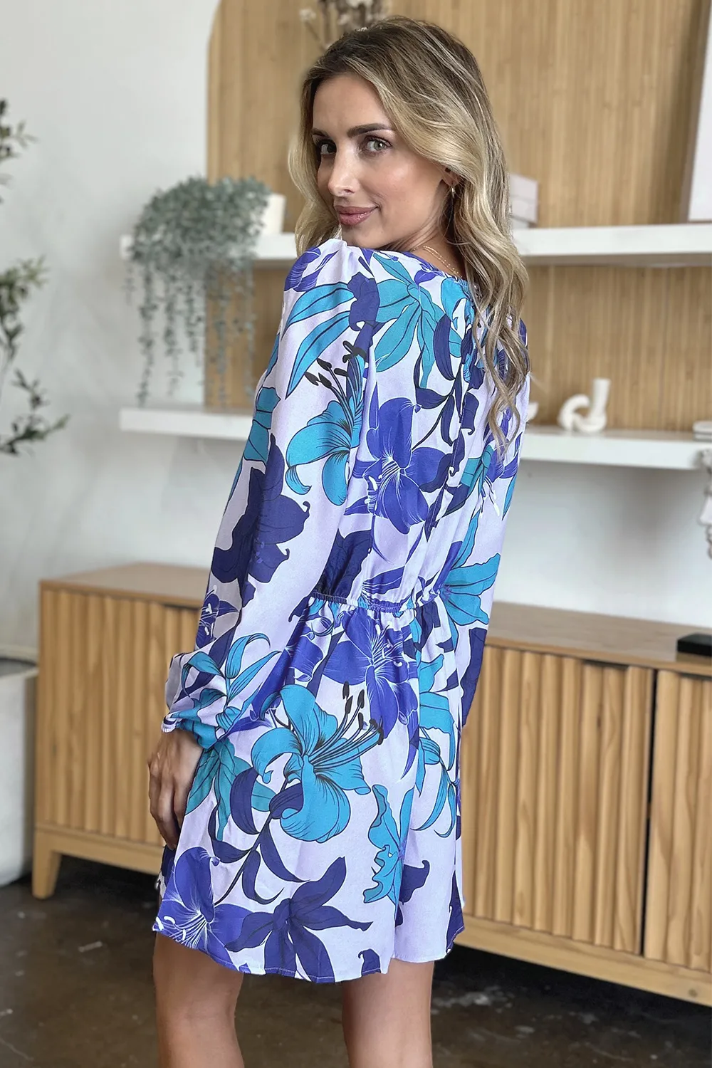 Full Size Floral Long Sleeve Romper with Pockets, image 7