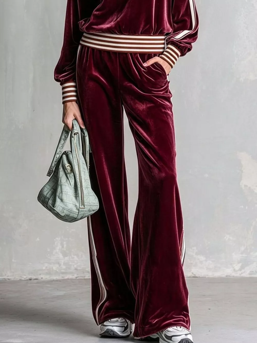 Striped Half Zip Top and Pants Set, image 11