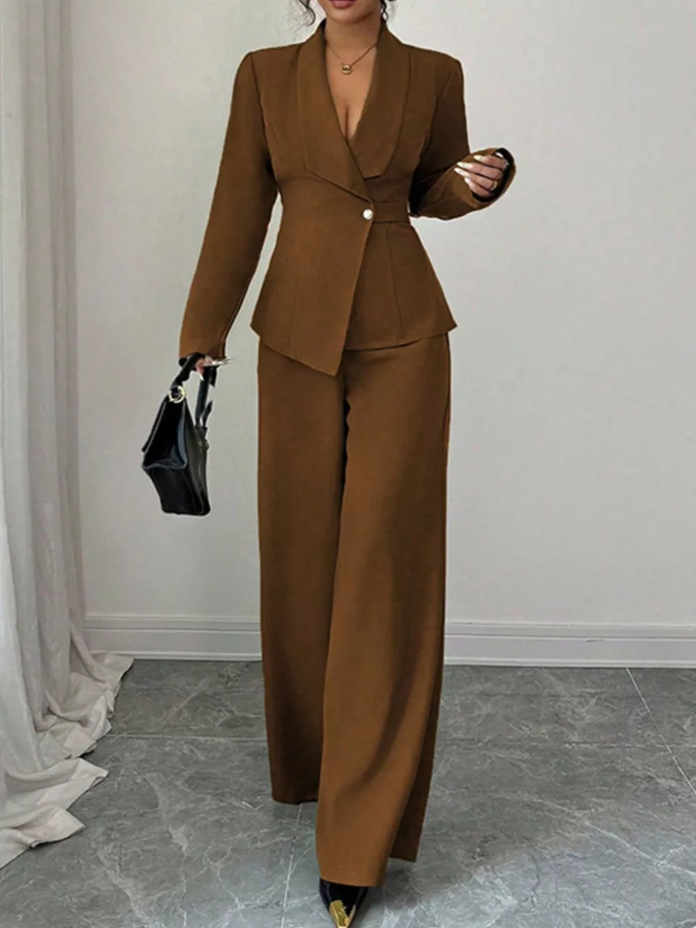 One Button Blazer and Pants Set, image 12