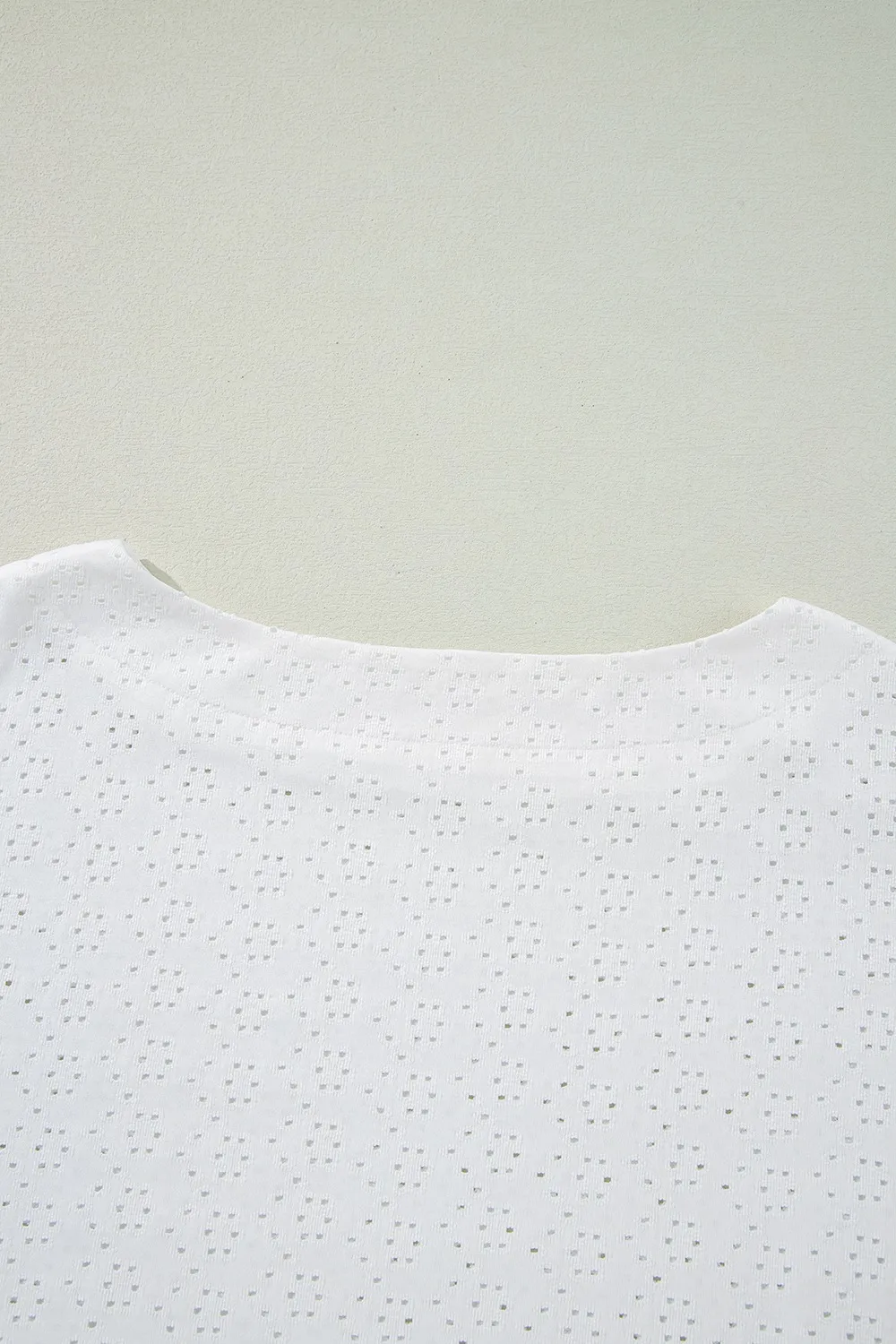 Eyelet Pattern Boat Neck Casual Tee, image 6