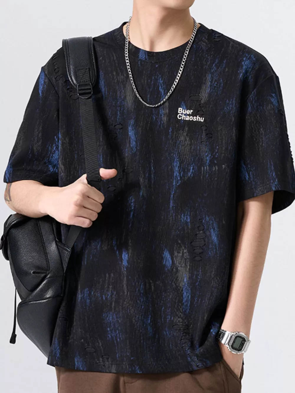Men's Plus Size Round Neck Half Sleeve T-Shirt