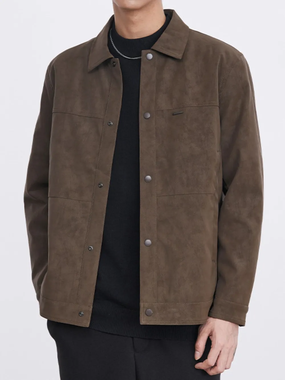 Men's Plus Size Button Up Long Sleeve Jacket, image 2