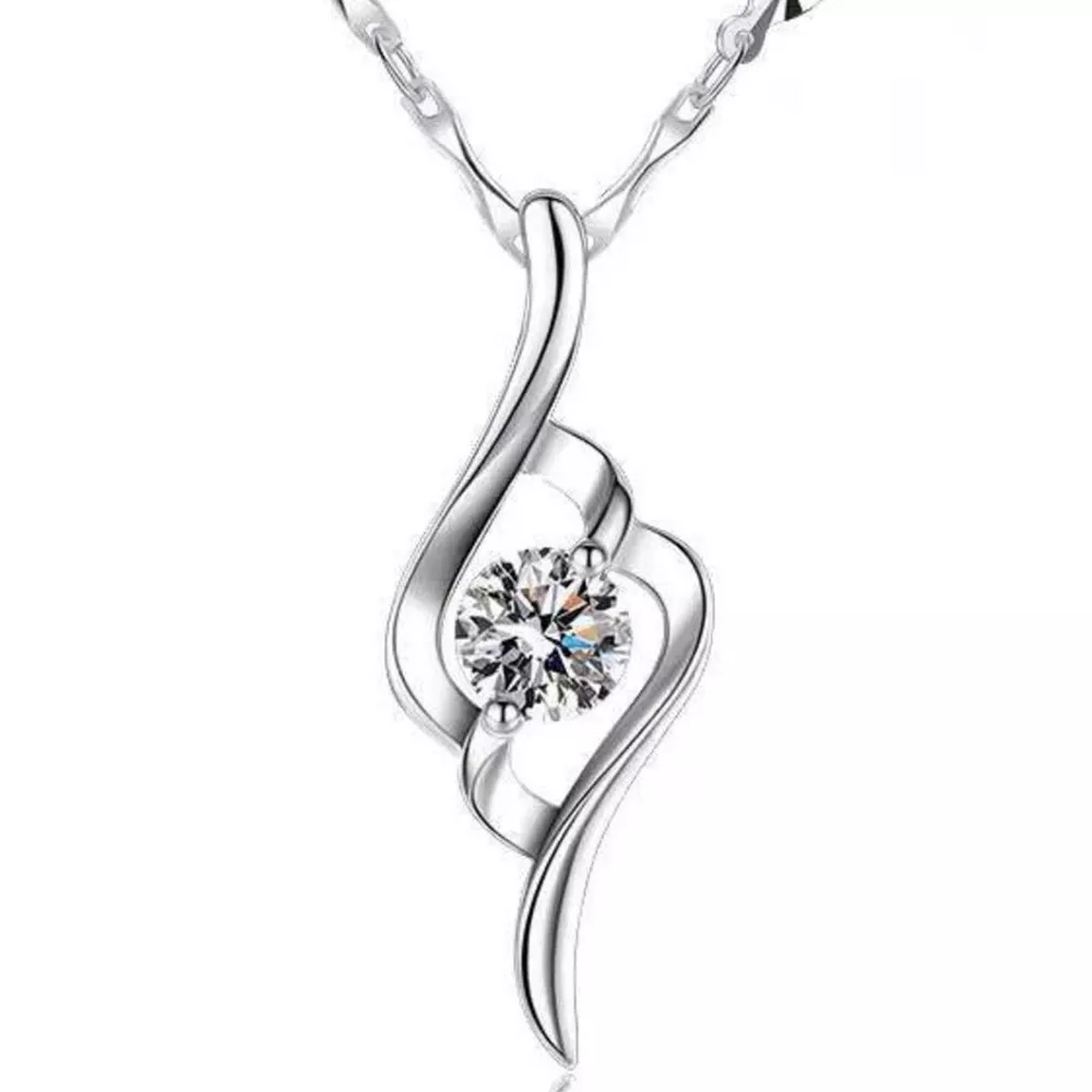 1 Carat Moissanite 925 Sterling Silver Pendant Necklace, image 4