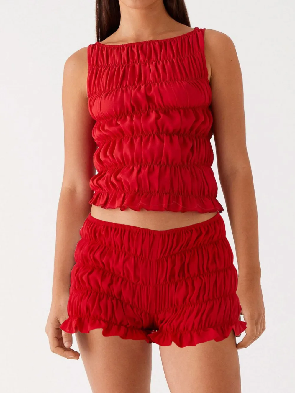 Ruched Texture Tank and Shorts Two-Piece Set, image 19