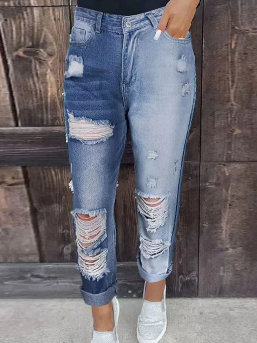 Distressed Jeans with Pockets, image 3