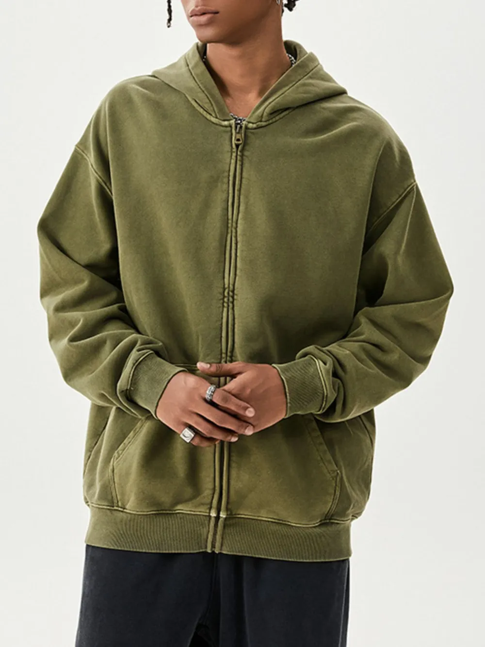 Men's Zip Up Long Sleeve Hoodie