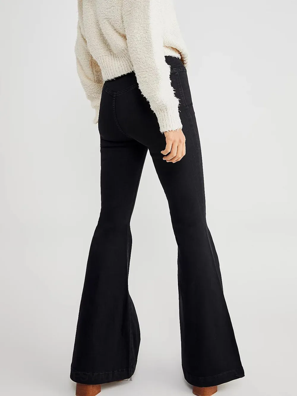 Asymmetric Waist Flare Jeans, image 2