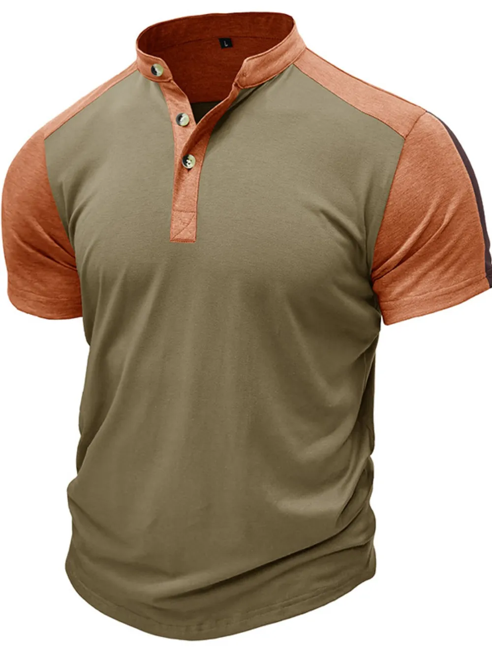 Men's Plus Size Color Block Short Sleeve Polo Shirt, image 5