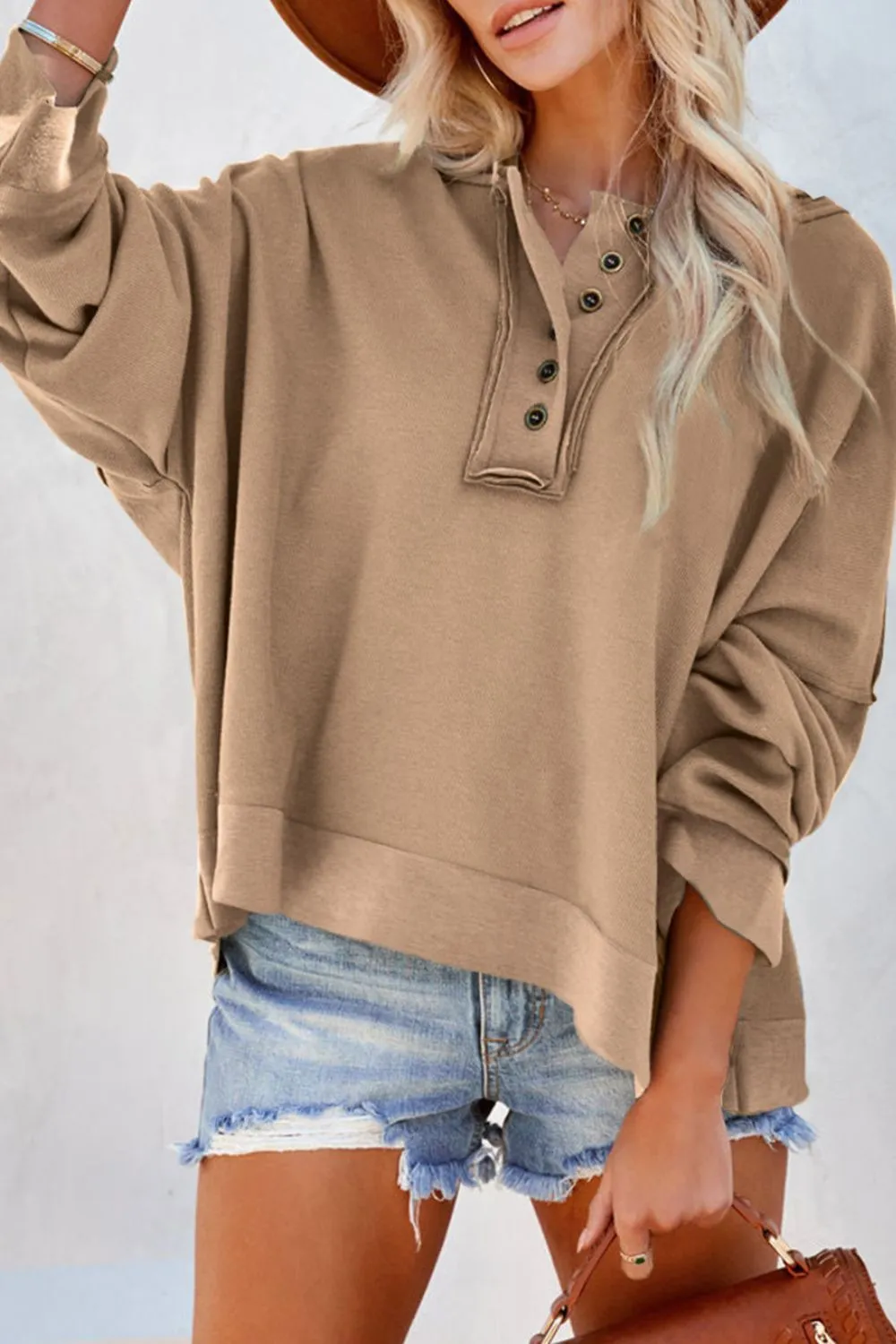 Exposed Seam Long Sleeve Hoodie, image 2