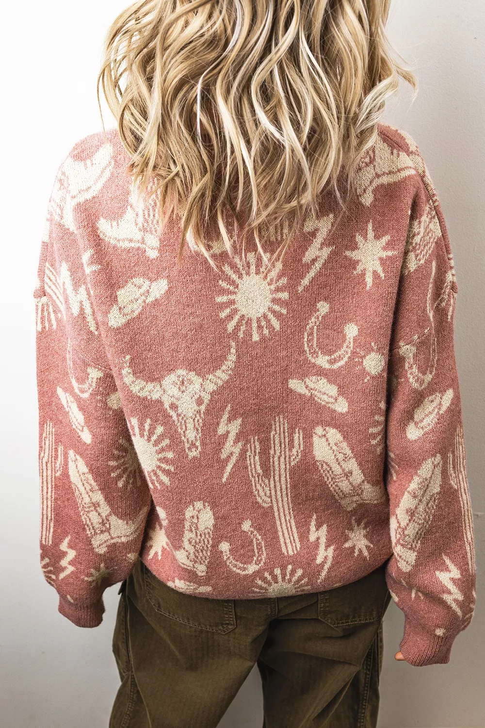 Western Graphic Round Neck Sweater, image 5