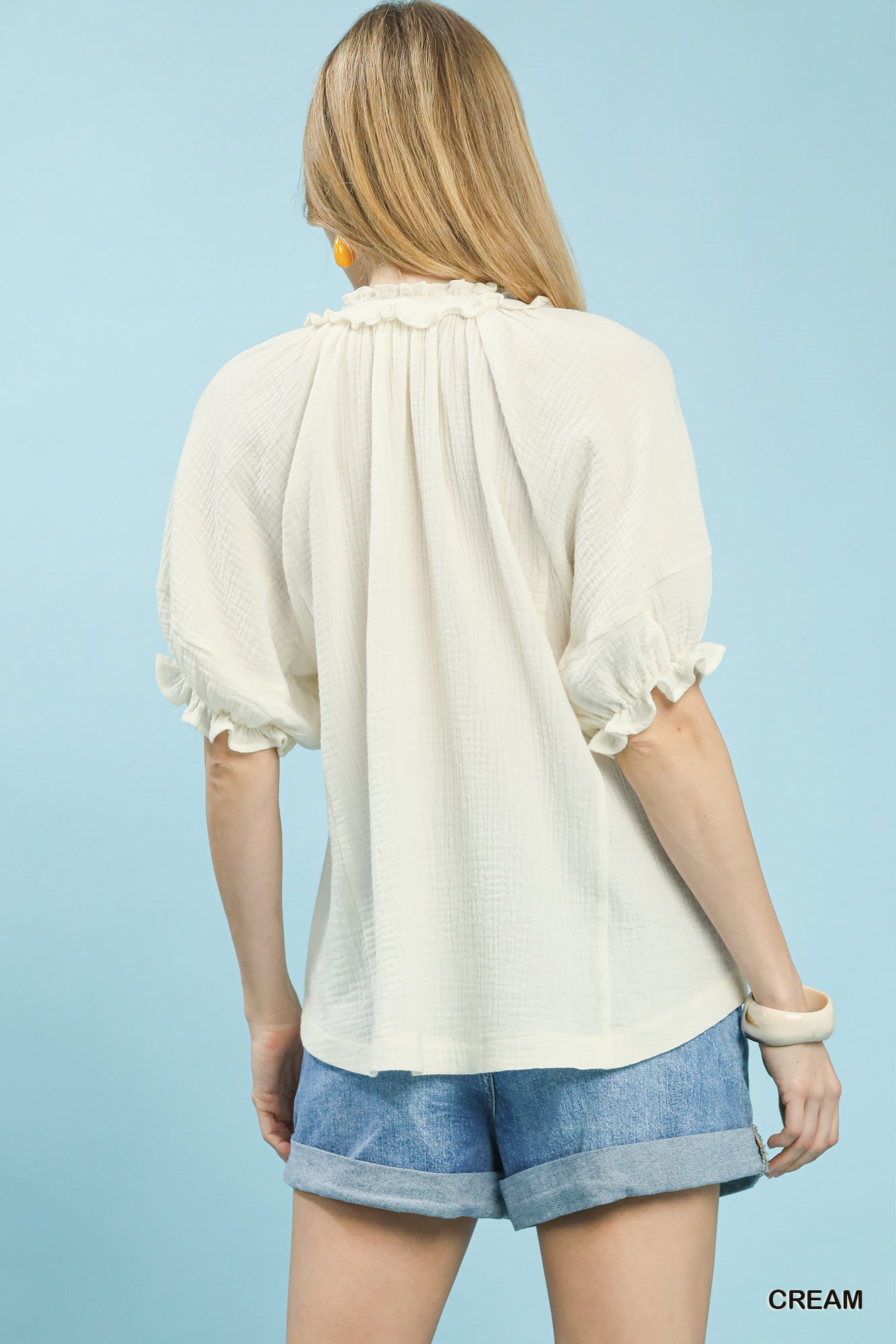 Cotton Gauze Ruffle Top, image 4