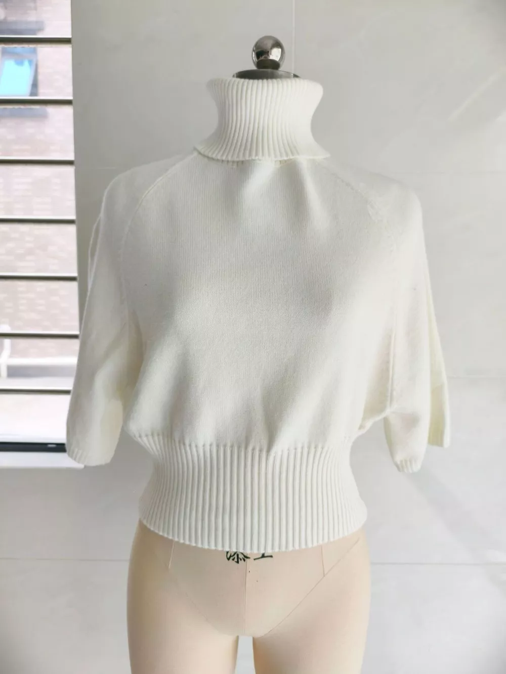 Turtleneck Batwing Sleeve Sweater, image 2