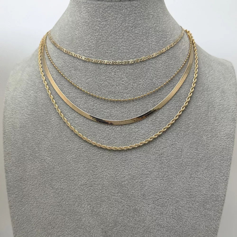 Layered 18K Gold-Plated Chain Necklace, image 5