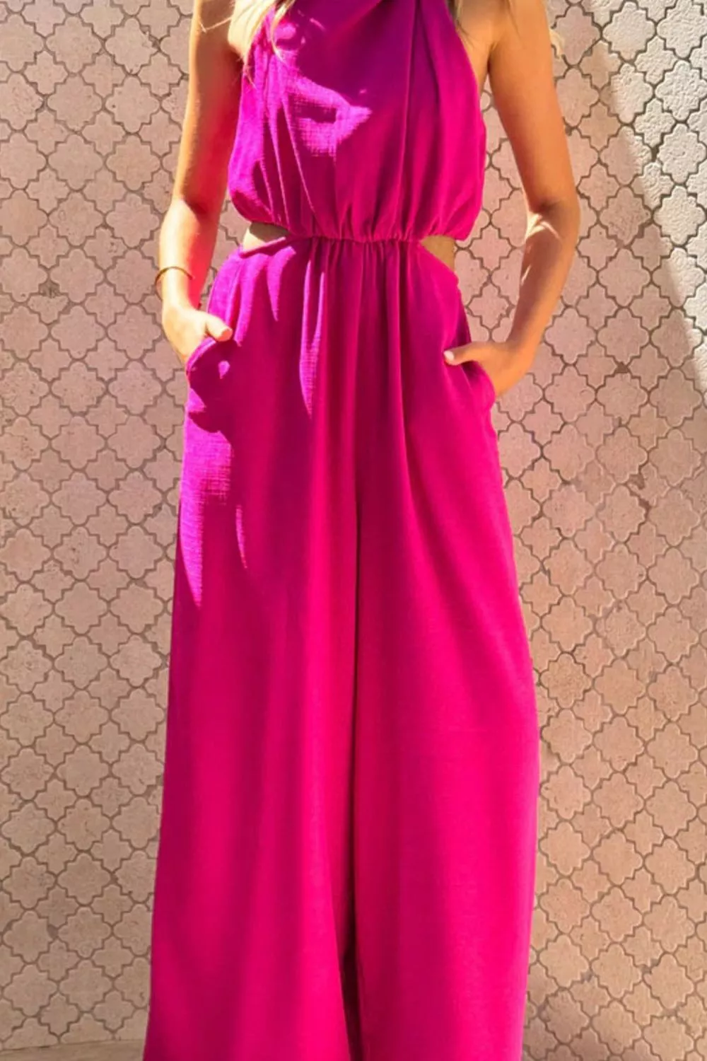 Cutout Sleeveless Wide Leg Jumpsuit, image 3