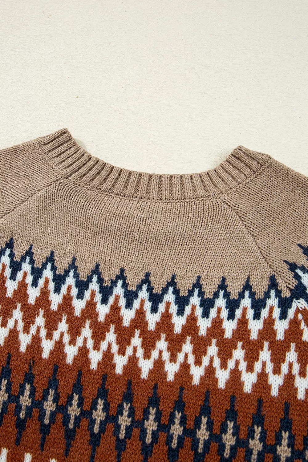 Geometric Pattern Long Sleeve Sweater, image 11