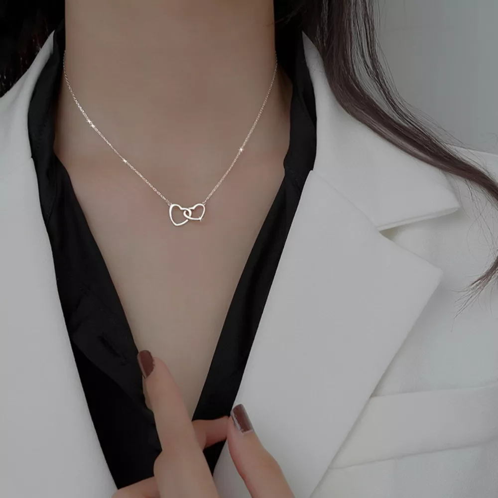 Interlocking Heart Pendant Necklace, image 5