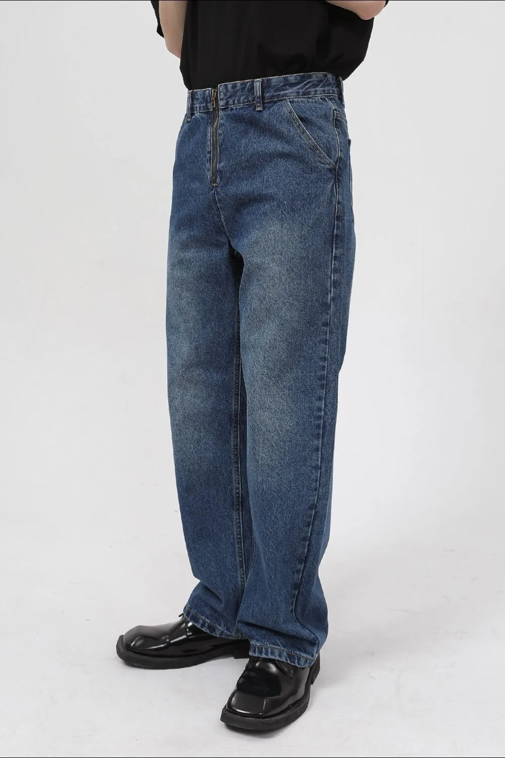 Mid Rise Baggy Jeans with Pockets, image 3