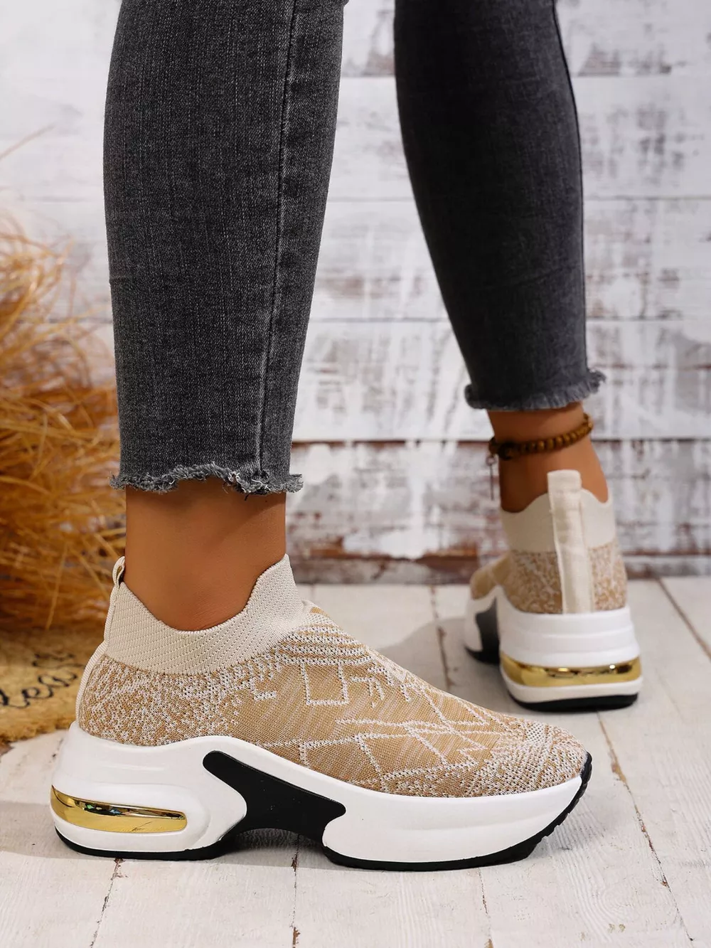 Mesh Round Toe Platform Sneakers, image 10