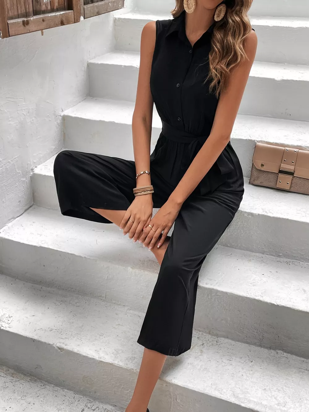 Sleeveless Wide Leg Jumpsuit, image 4