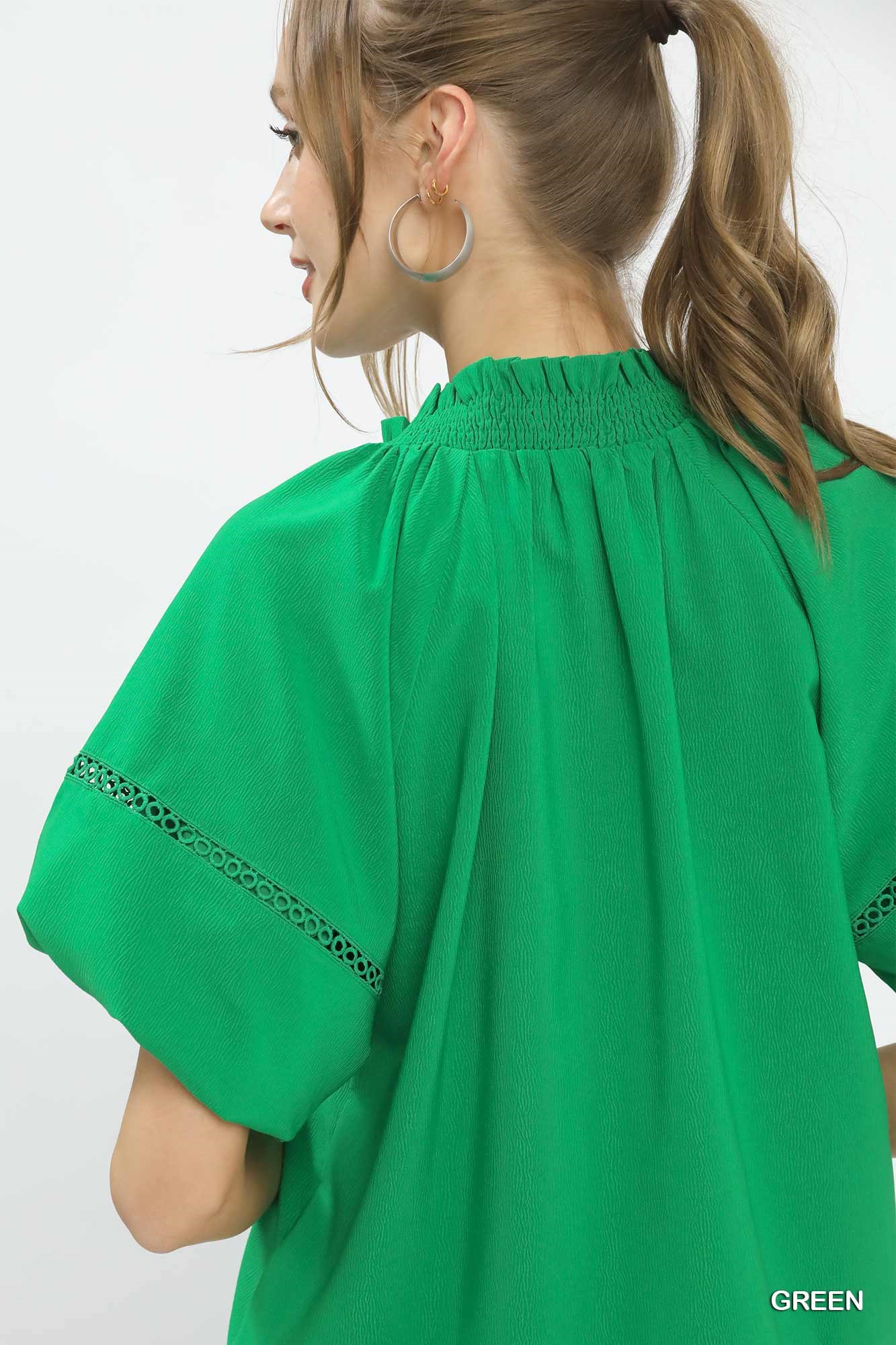 Lace Trim Peasant Top, image 3