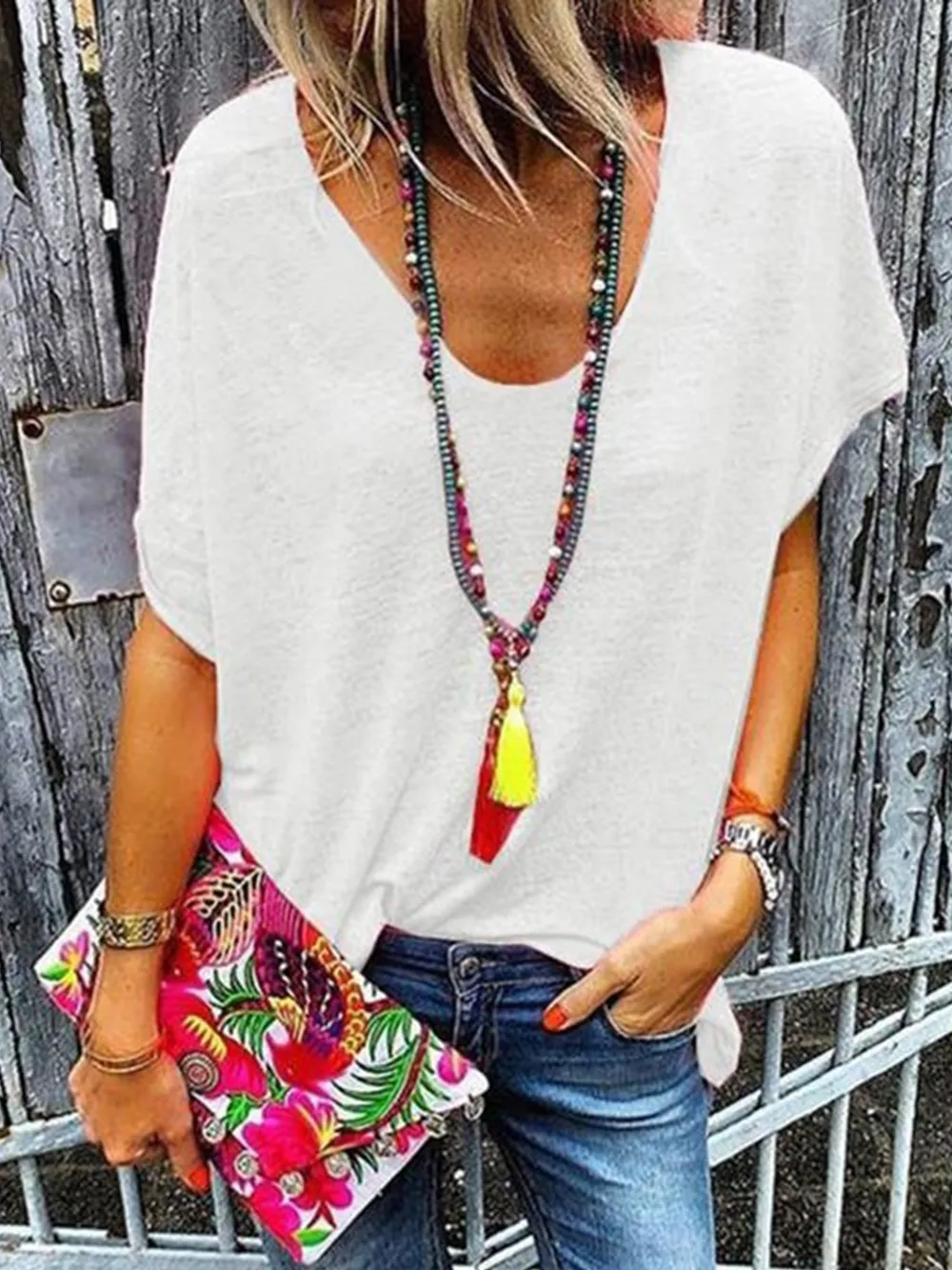 Full Size Scoop Neck Short Sleeve T-Shirt, image 10